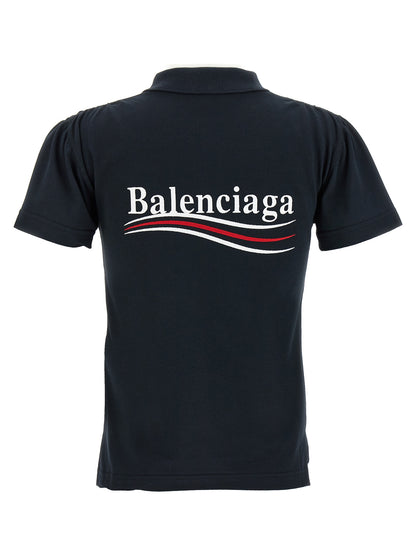 Balenciaga Blue Cotton Polo Shirt