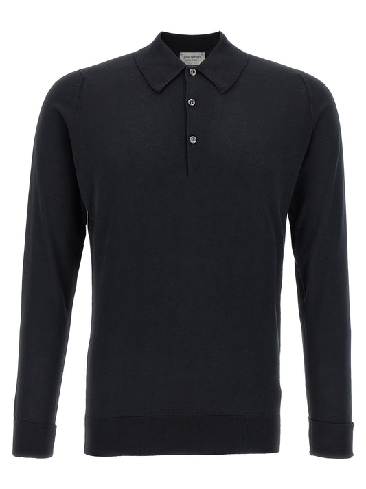 Polo Shirt by JOHN SMEDLEY for men in cotton black presents a distinguished silhouette, showcasing a sophisticated and distinguished for a truly distinguished finish.