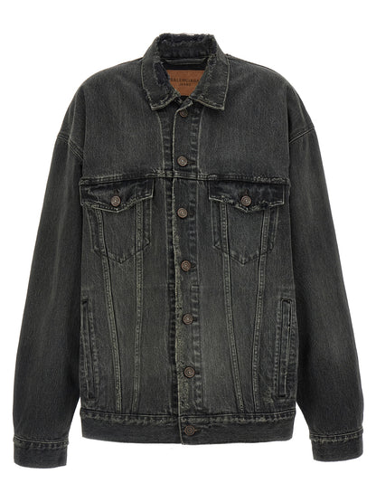 Balenciaga Gray Cotton Denim Jacket