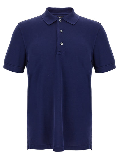 Tom Ford Blue Lyocell Polo Shirt