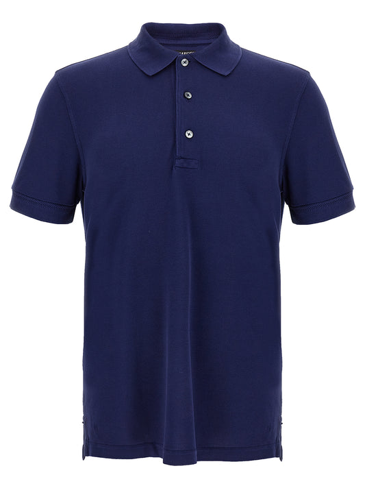 Polo Shirt by Tom Ford for men in lyocell & cotton blue & patterned presents a distinguished silhouette, showcasing a sophisticated and distinguished short-sleeve for a truly distinguished finish.
