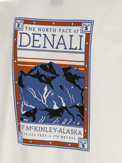 T-Shirt by The North Face for men in cotton white & print showcases a fashionable silhouette, elegantly detailed with a fashionable and crew neckline for a sophisticated, high-fashion look.