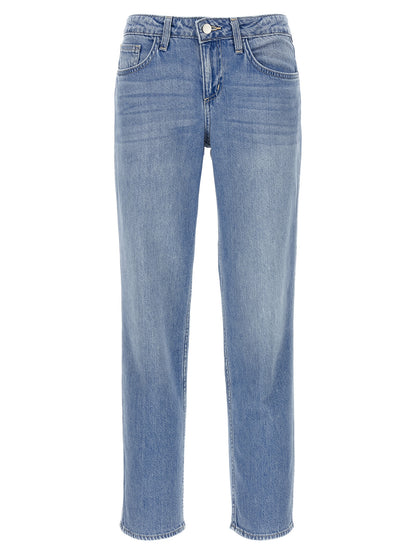 L'Agence Blue Cotton Straight-Leg Jeans