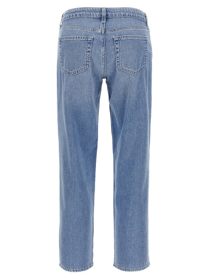 L'Agence Blue Cotton Straight-Leg Jeans