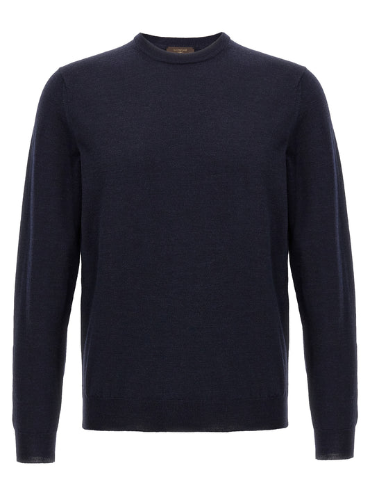 Cardigan by ZANONE for men in polyamide & virgin wool blue showcases a luxurious silhouette, meticulously detailed with a sophisticated crew neckline and for a refined finish.