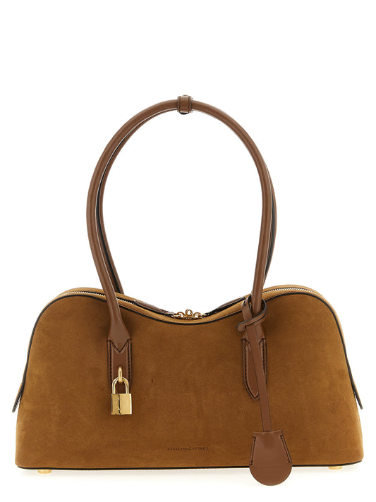Shoulder Bag by Stella McCartney for women in hemp polyamide polyester suede leather brown & signature showcases a enviable silhouette, artfully detailed with a secure zipper, organized , and versatile shoulder-strap & handle for a enviable look.