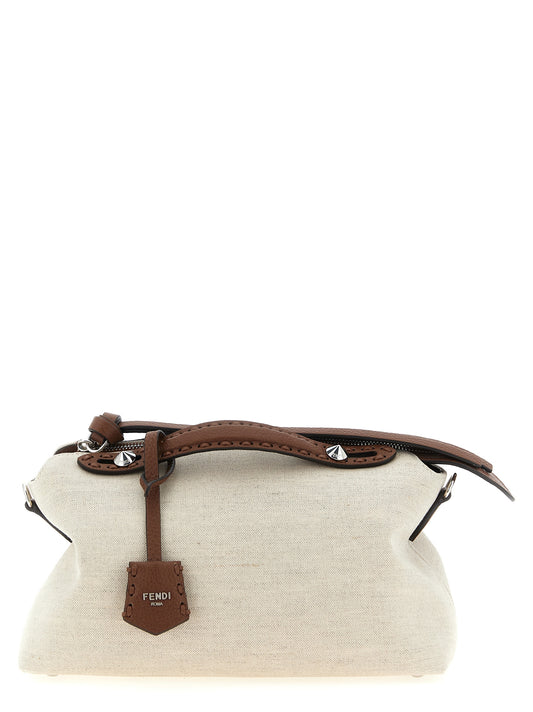 Medium Shoulder Handbag by Fendi for women in poly cotton canvas & leather beige features a exquisite silhouette, showcasing a secure zipper and exquisite with versatile shoulder-strap, adjustable-strap & handle for a exquisite finish.