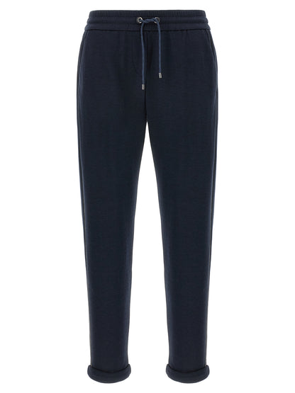Brunello Cucinelli Blue Cotton Joggers (Workout Pants)