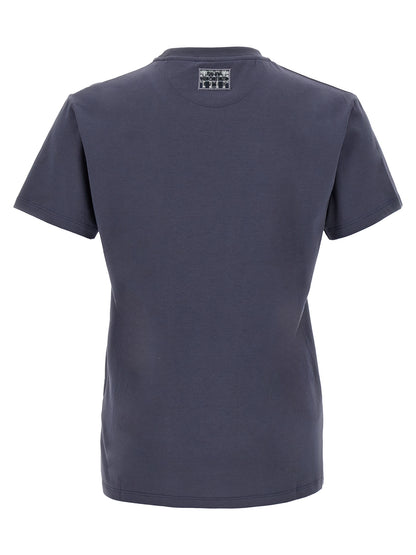 T-Shirt by Fendi for men in cotton blue features an edgy silhouette, meticulously detailed with a sophisticated and crew neckline for a truly edgy finish.