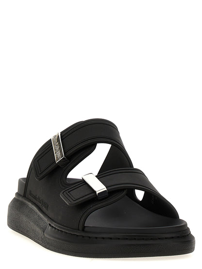 Alexander McQueen Black Rubber Slides