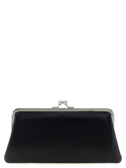 Wallet by Comme Des Garçons for men in leather black showcases a distinguished silhouette, artfully capturing the essence of the distinguished Leather Wallet design with functional compact-design coin-purse.