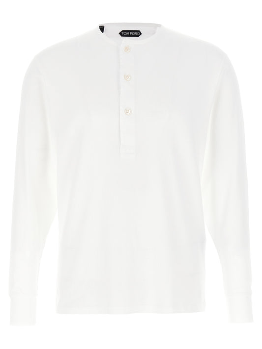 T-Shirt by Tom Ford for men in stretch cotton white showcases a unassuming silhouette, artfully detailed with a refined crew neckline and unassuming for a sophisticated, contemporary look.