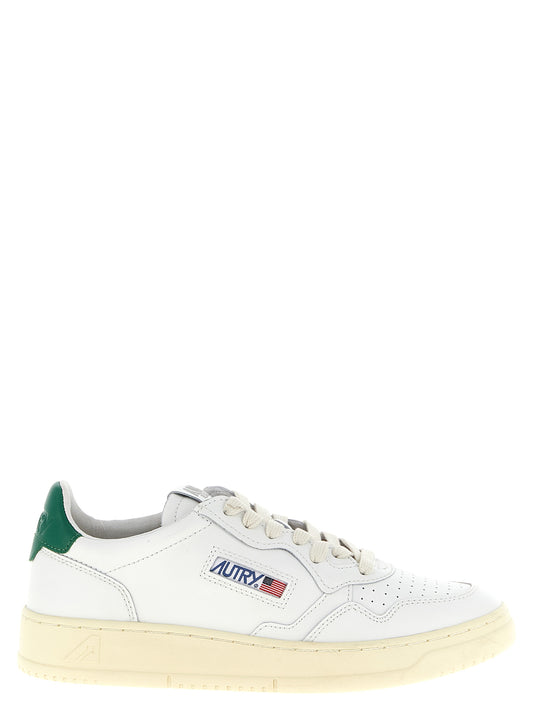 Sneakers by Autry for men in goatskin leather bicolour & green features an fashionable silhouette, showcasing the premium Men's Low Top Goatskin Leather Sneakers in a fashionable low-top style that offers a fashionable finish for refined style.
