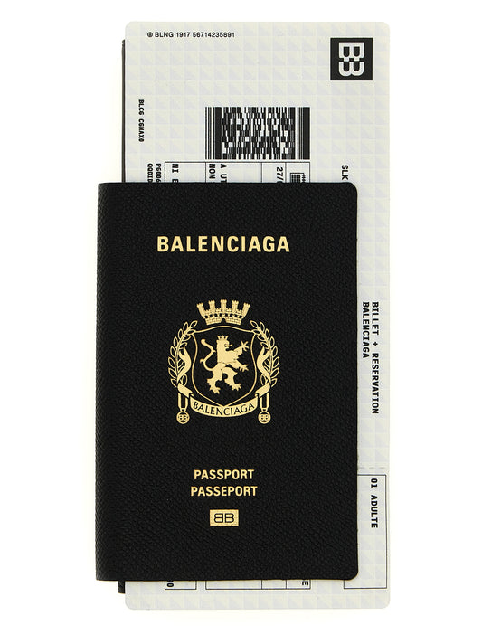 Wallet by Balenciaga for men in leather & cashmere black features a streamlined silhouette, showcasing the streamlined Leather & Cashmere Wallet design with sophisticated for a premium look.