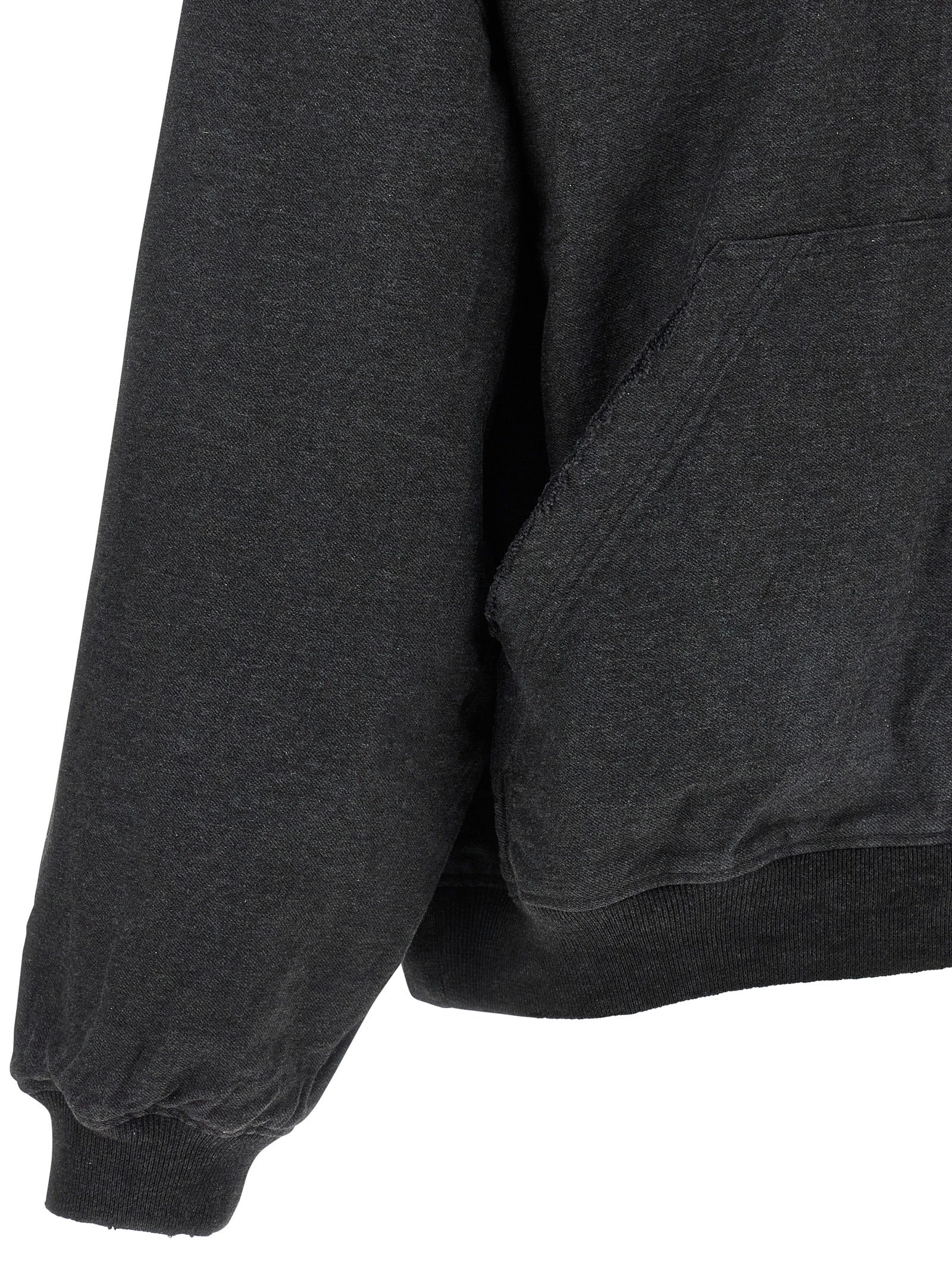 Sweatshirt Hoodie by Balenciaga for men in gray features an avant-garde silhouette, showcasing a sophisticated and detail for a truly avant-garde finish.