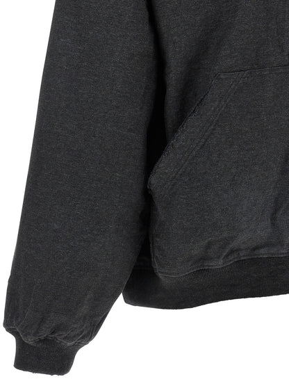 Sweatshirt Hoodie by Balenciaga for men in gray features an avant-garde silhouette, showcasing a sophisticated and detail for a truly avant-garde finish.