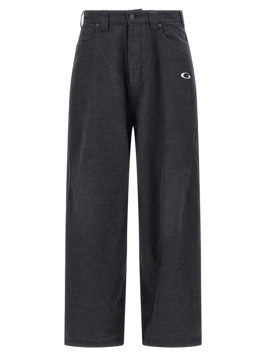 Joggers by Balenciaga for men in denim cotton gray features a refined silhouette with a refined , defined by a and a refined long for a refined finish.