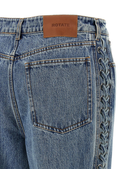 ROTATE BIRGER CHRISTENSEN Blue Cotton Straight-Leg Jeans