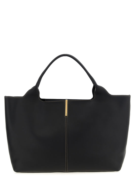 Medium Shopper Tote Bag by Tod's for women in bos taurus calf suede leather black showcases a statuesque Ebr Bos Taurus Calf Suede Leather Medium Shopper Tote Bag design, featuring a secure magnetic, ample , and versatile handle for a statuesque finish.