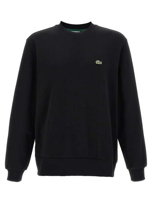 Sweatshirt by Lacoste for men in cotton polyester black presents a smart casual silhouette, featuring a smart casual crew neckline and long-sleeve for a sophisticated look.