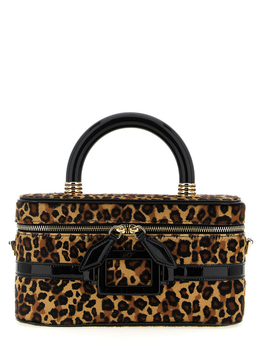 Mini Vanity Handbag by Roger Vivier for women in acetate multicolor presents a ornamental silhouette, showcasing a secure zipper & buckle, ample , and versatile shoulder-strap, adjustable-strap & handle for a ornamental finish.