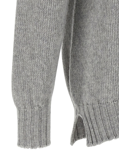 MA'RY'YA Gray Virgin Wool Cardigan