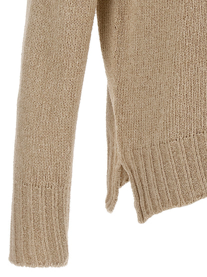 MA'RY'YA Beige Virgin Wool Cardigan