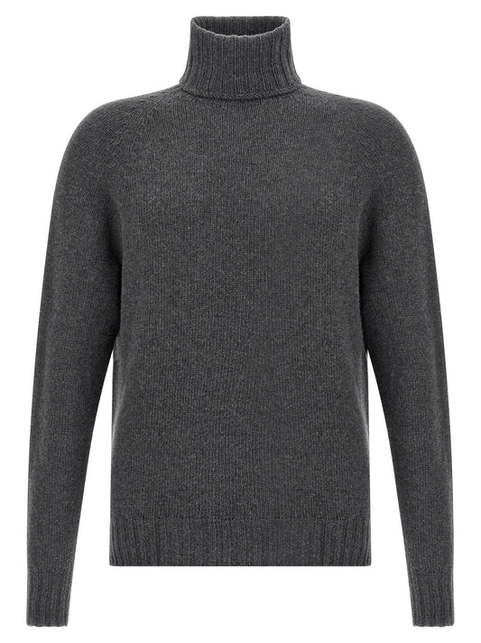Cardigan by MA'RY'YA for men in cashmere modacrylic & virgin wool gray showcases a luxurious silhouette, meticulously detailed with a sophisticated high-neck neckline and for a refined finish.