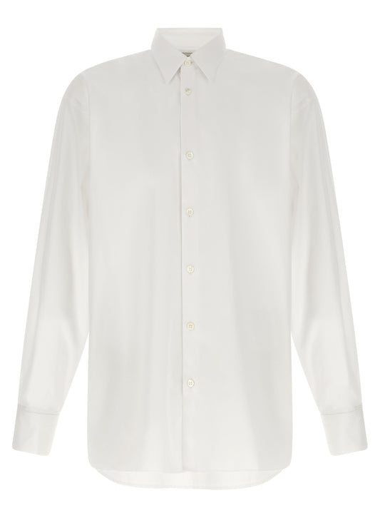 Shirt by Dries Van Noten for men in cotton white features an polished silhouette, showcasing a sophisticated and long-sleeve detail for a truly polished finish.