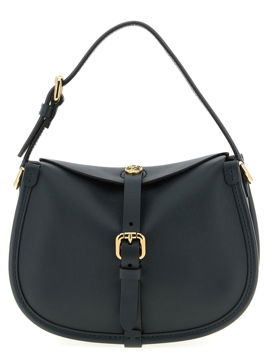 Small 2-in-1 Shoulder & Crossbody Handbag by Etro for women in bos taurus nappa & suede calf leather bicolour & green features a multifaceted silhouette, showcasing a secure magnetic & buckle and multifaceted with versatile crossbody-strap, shoulder-strap & adjustable-strap for multifaceted style.