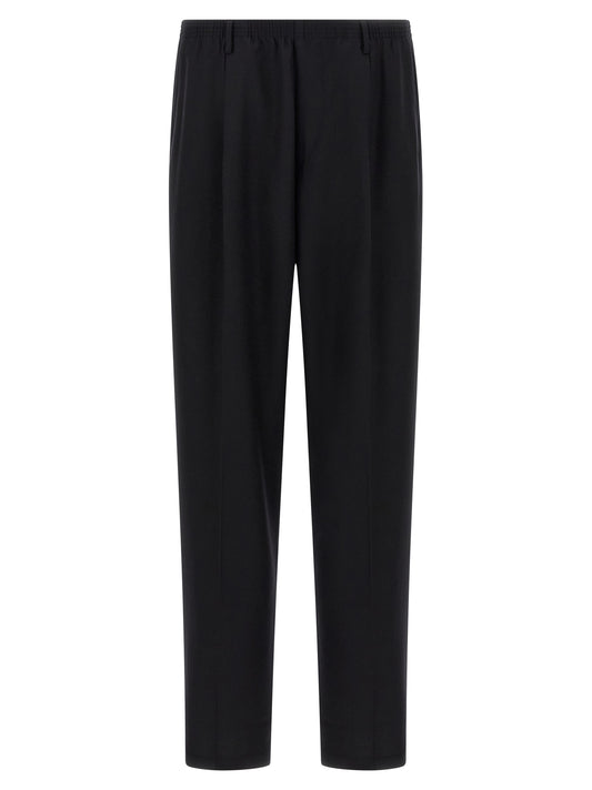 Trousers by CELLAR DOOR for men in wool black presents a smart silhouette, meticulously detailed with a smart straight-leg, a smart long, and a smart .