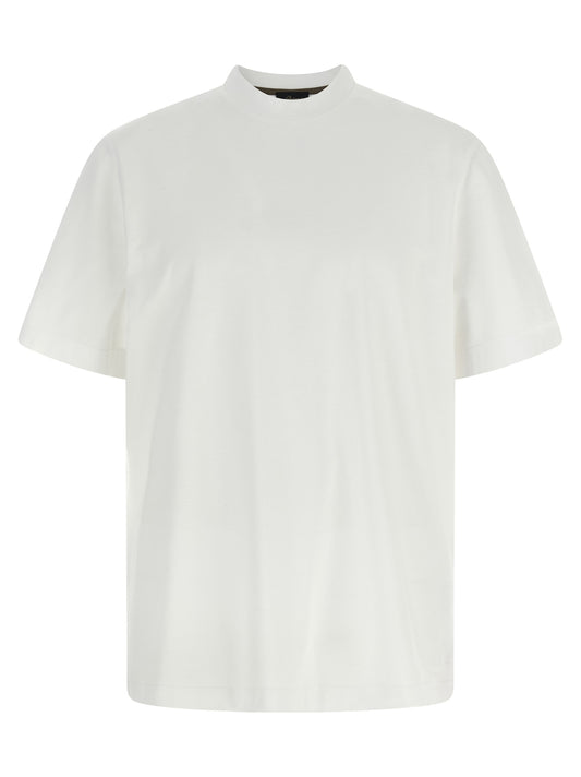 T-Shirt by Brioni for men in leather & cotton white showcases a chic silhouette, artfully detailed with a chic and short-sleeve for a chic finish.