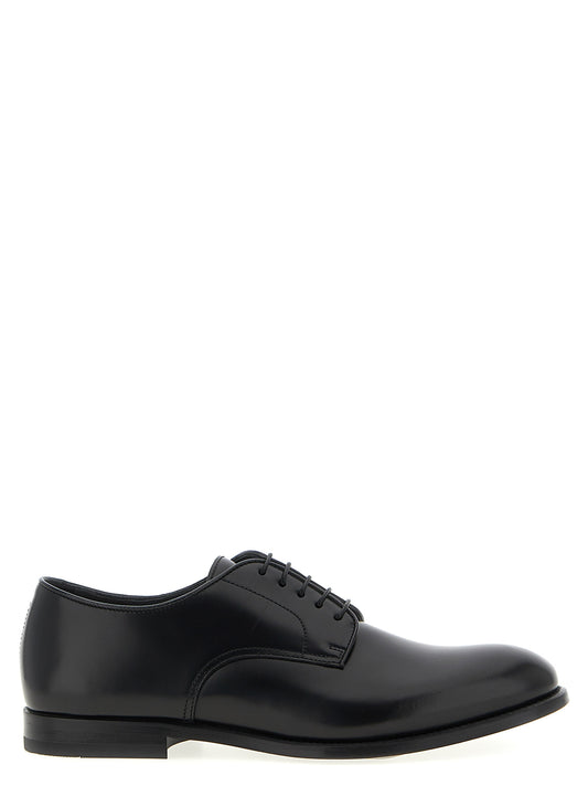 Doucal's Black Calfskin Oxfords And Derbies