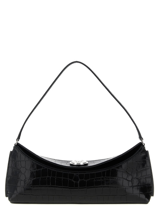 Shoulder Flap Bag by Jacquemus for women in croc skin bos taurus suede calf leather black & print features a enviable silhouette, showcasing a secure flap, magnetic & button, ample , and enviable shoulder-strap & handle for a enviable finish.