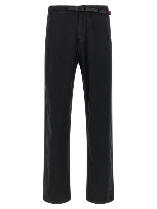 Trousers by Gramicci for men in organic cotton twill black features an on trend silhouette, showcasing a sophisticated wide with a long and for an on trend finish.