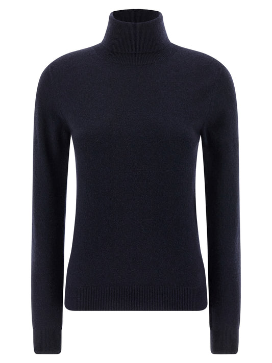 Cardigan by Balenciaga for women in polyamide & cashmere blue features an crisp silhouette, showcasing a sophisticated turtle high-neck neckline and detail for a truly crisp finish.