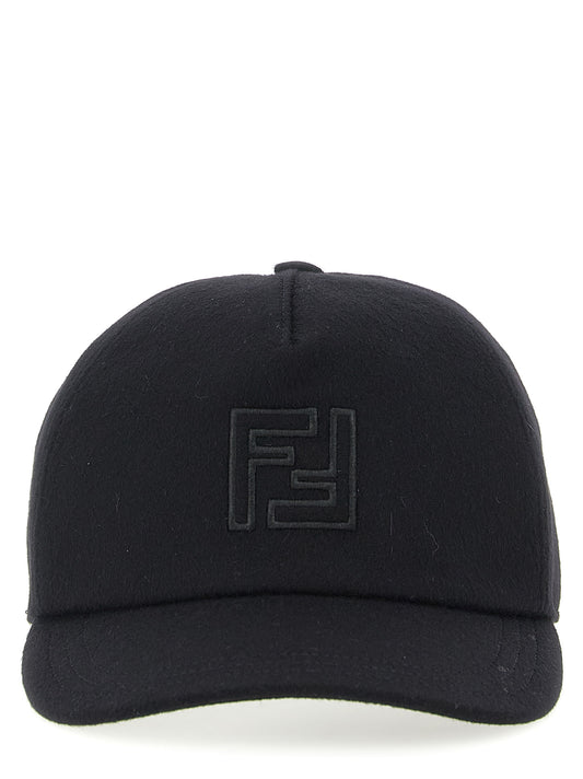 Baseball Cap by Fendi for men in cashmere black presents a statuesque silhouette, artfully capturing the essence of the statuesque Cashmere Baseball Cap design for a sophisticated look.