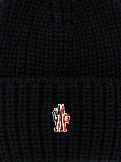 Moncler Grenoble Black Virgin Wool Beanie
