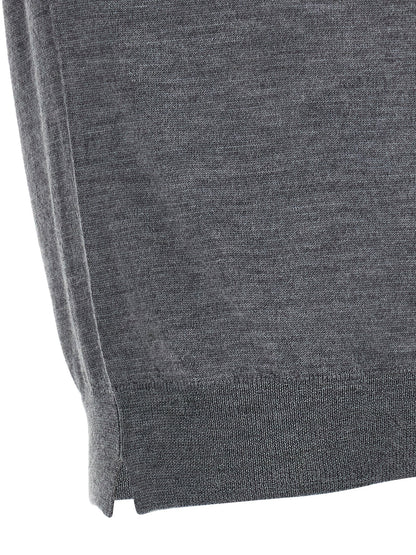 MA'RY'YA Gray Virgin Wool Cardigan