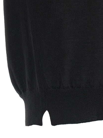 MA'RY'YA Black Virgin Wool Cardigan