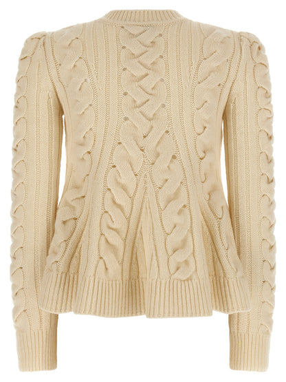 Alexander McQueen Beige Wool Cardigan