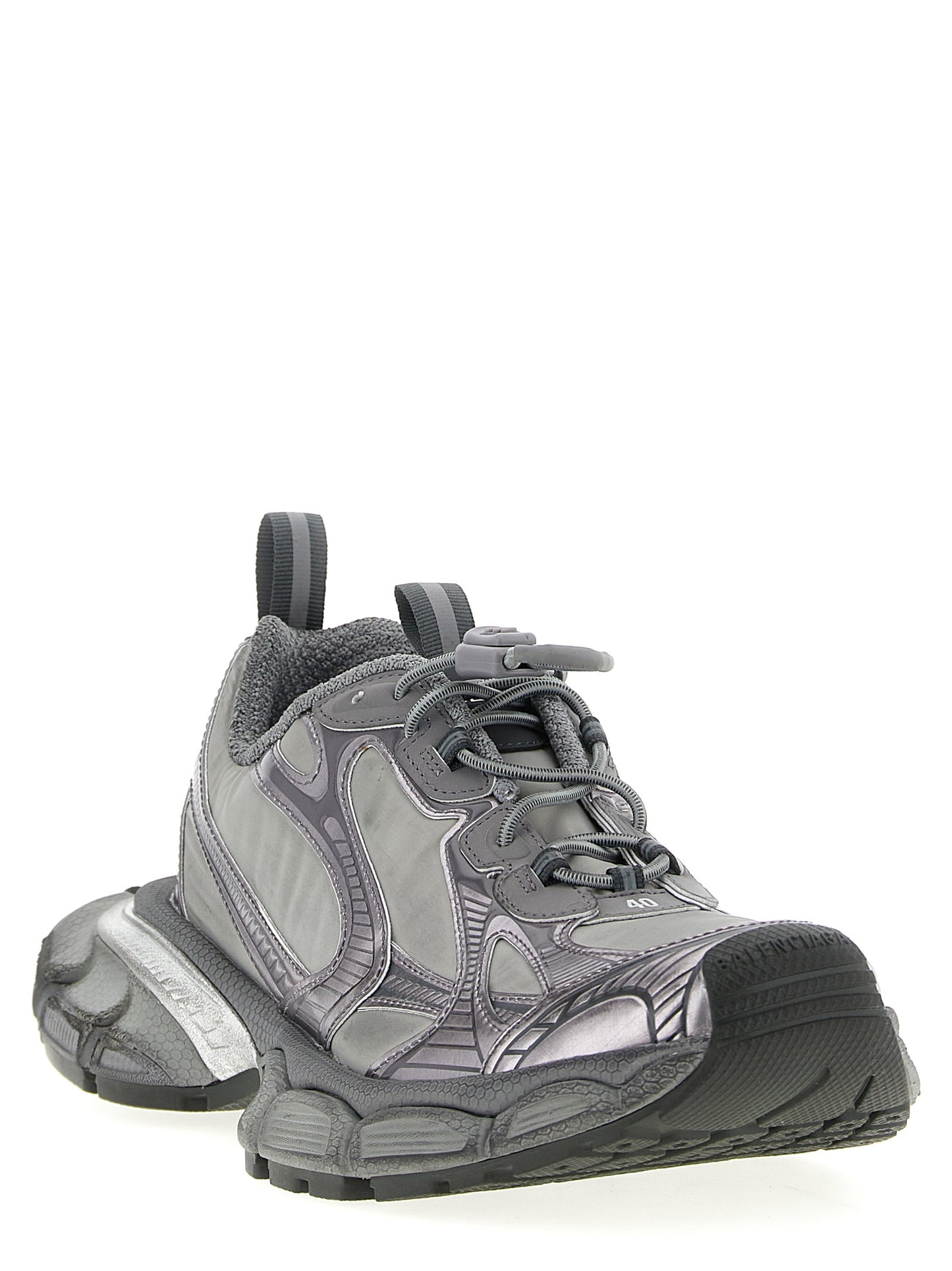 Athletic Sneakers by Balenciaga for men in polyester polyurethane & nylon gray features an effortless chic silhouette, showcasing the signature athletic style of the Men's Athletic Polyester Polyurethane & Nylon Sneakers collection with a truly effortless chic finish.