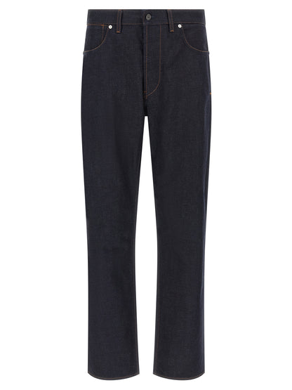 Stone Island Blue Cotton Straight-Leg Jeans