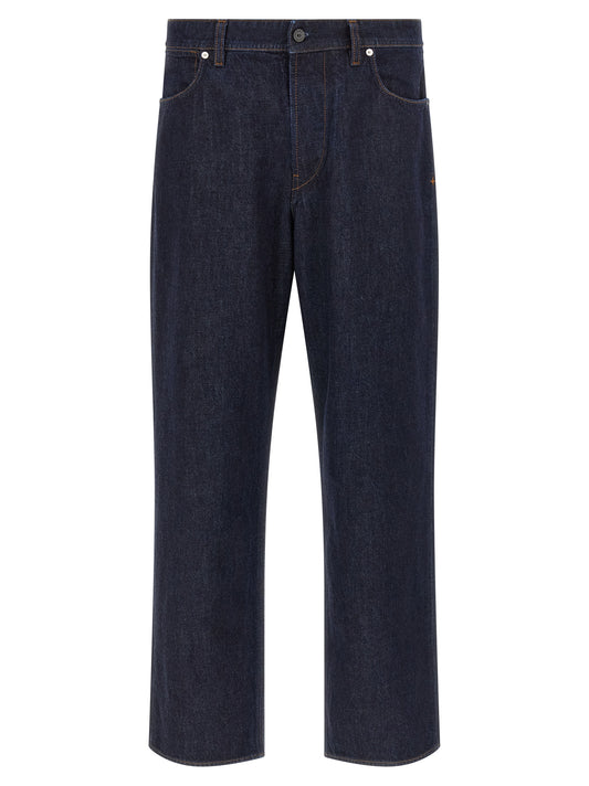 Jeans by Stone Island for men in organic cotton denim blue & indigo features an refined tailoring silhouette, showcasing a premium straight-leg with a and long cut for a refined tailoring look.