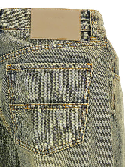 Entire Studios Bicolor Cotton Straight-Leg Jeans