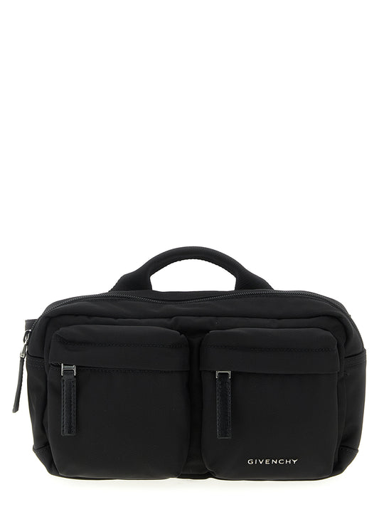 Crossbody Fanny Pack Messenger Bag by Givenchy for men in nylon black features a artisanal Essential U Nylon Crossbody Fanny Pack Messenger Bag design with a secure zipper, ample , and versatile crossbody-strap, shoulder-strap & handle for a artisanal finish.