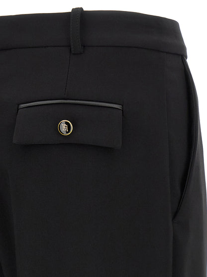 Elisabetta Franchi Black Polyester Casual Pants