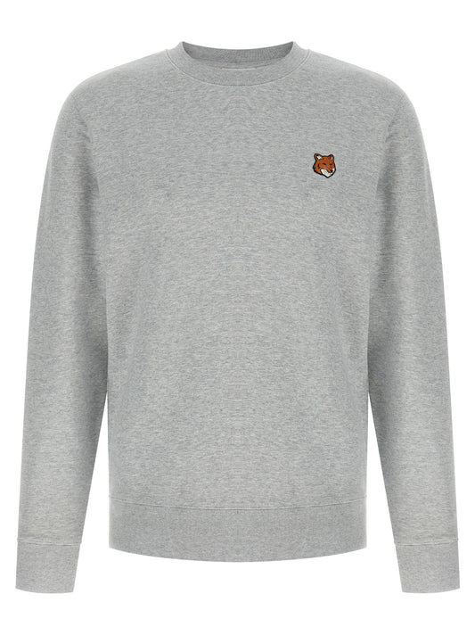 Sweatshirt by Maison Kitsuné for men in cotton gray features an enviable silhouette, showcasing a premium and refined crew neckline for a truly enviable finish.