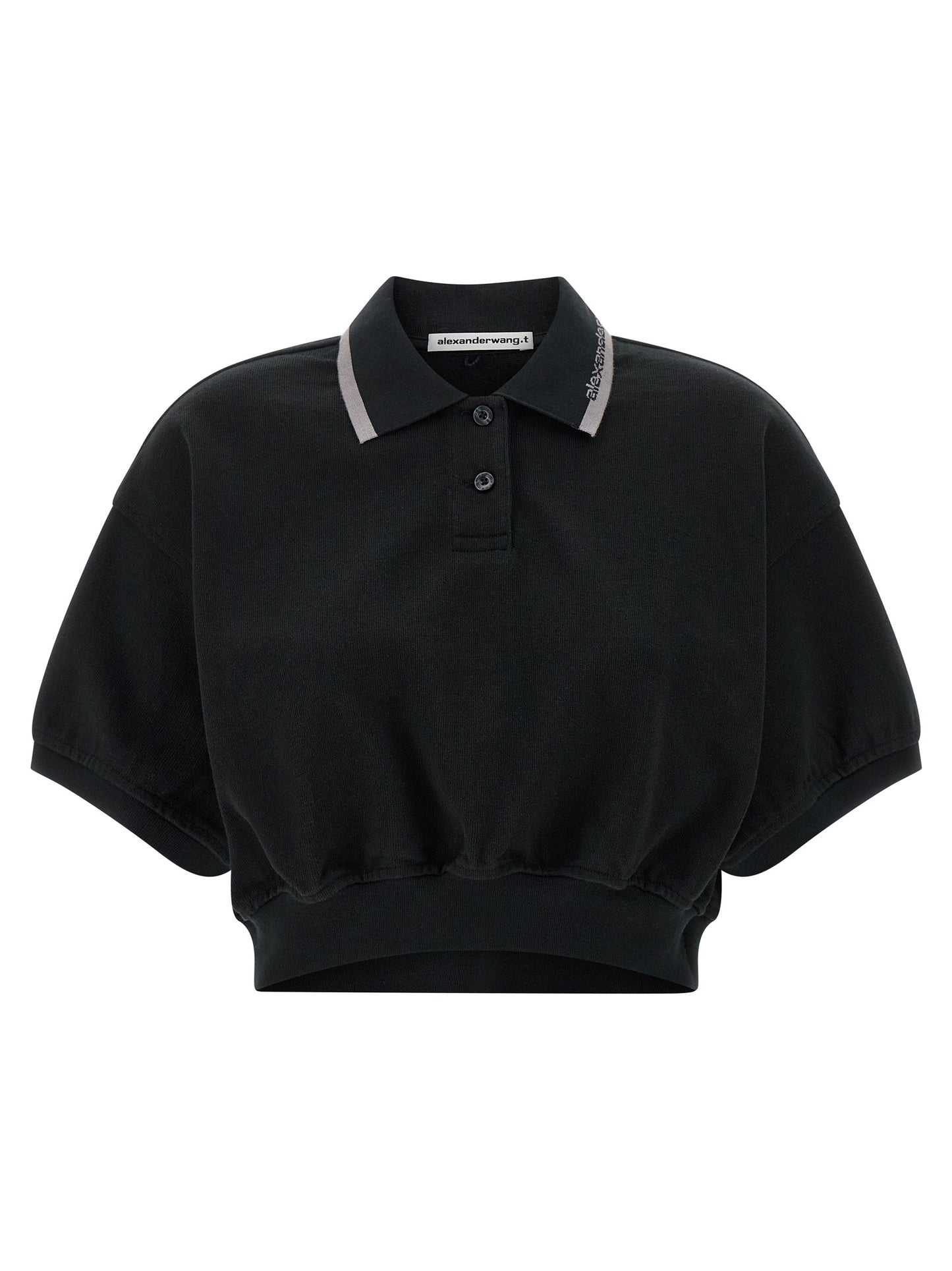 T BY ALEXANDER WANG Black Cotton Polo Shirt