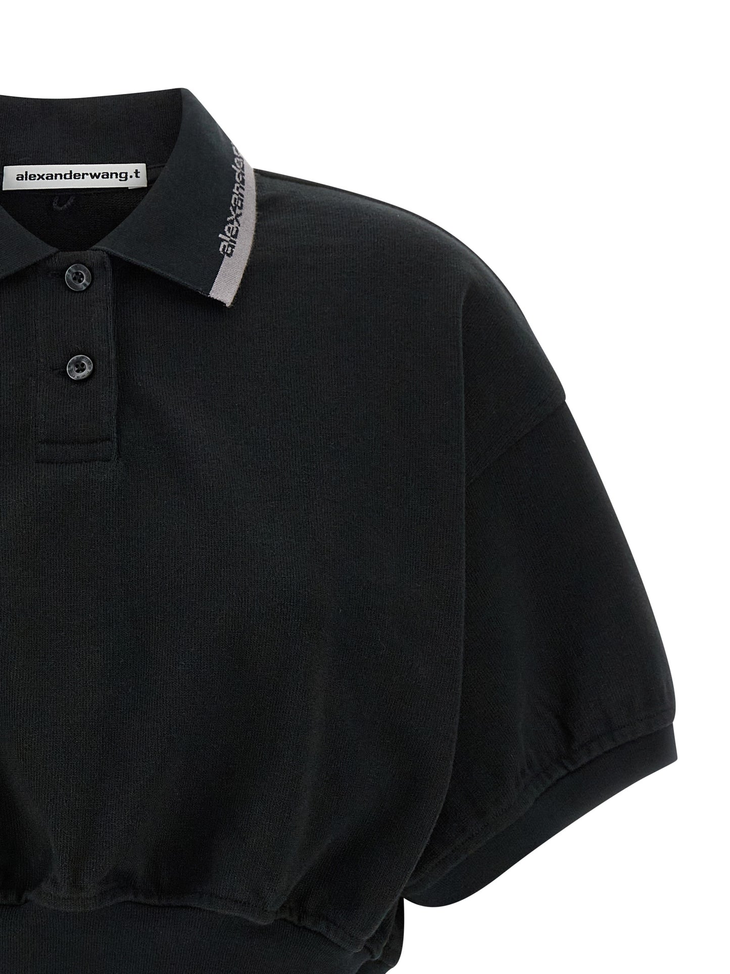 T BY ALEXANDER WANG Black Cotton Polo Shirt